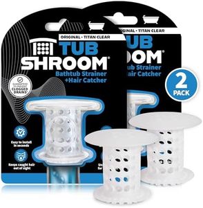 TubShroom Revolutionary Tub Drain Protector Hair Catcher/Strainer/Snare, Clear 2 Count
