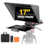 Desview P17 Teleprompter, 17 inch Aluminum Alloy Liftable Prompter with Remote Control and App, Compatible with iPad Tablet Smartphone DSLR Camera for Online Teaching, Video Making, No Assembly