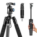 Sirui Compact Traveler 5C Tripod 54.3 inches Lightweight Carbon Fiber Travel Tripod Portable Camera Tripod with 360° Panorama Ball Head and Arca Swiss Quick Release Plate Load Capacity Up to 4kgs