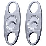 Cigar Cutters 2pcs/Pack, maxin Stainless Steel Super Sharp Guillotine Cutter with Double Blades Perfect for Robustos and Churchill Cigars.