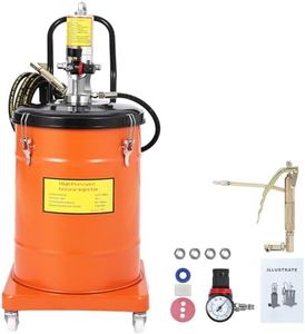 GarveeTech 10.5 Gallon Grease Pump, Heavy Duty Air Grease Pump with 13ft High Pressure Hose and Grease Gun, Portable Pneumatic Grease Pump with Wheels