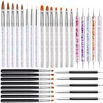 EBANKU 33pcs Acrylic Nail Brush Set