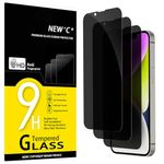 NEW'C 3 Pack Privacy Screen Protector for iPhone 14, iPhone 13, iPhone 13 Pro (6.1 inches), Enhanced 28-Degree Privacy Angle, Ultra Durable 9H Hardness, Bubble-Free