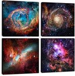 Space Wall Art Galaxy Futuristic Decor for Teens Room Outer Space Nebula Pictures Boys Bedroom Marvel Room Canvas Painting Cosmic Poster Nursery Kids Bathroom Modern Artwork Home Decoration 16x16"