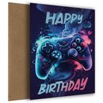 Cyberpunk Games Controller Birthday Card for Boys! Kids card for Great Nephew, Grandson, God Son, Brother, Controller, Happy Birthday