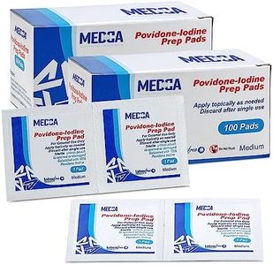 Iodine Prep Pads - (Box of 200 Count) Iodine Prep Solution Pads, 10% Povidone Iodine Swabs for Individual Disinfecting Wipes, Disposable Cotton Antiseptic Surgical Pad for Wound Care, and First Aid