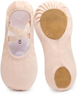 OLORA Ballet Shoes for Girls Toddler No-Tie Split Sole Canvas Dance Slippers Yoga Practice Shoes Gymnastic Shoes for Toddler/Little Kid/Big Kid/Women-Pink-2