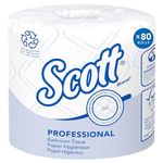 Scott® Professional 100% Recycled Fiber Standard Roll Toilet Paper (13217), with Elevated Design, 2-Ply, White, Individually Wrapped Rolls, (473 Sheets/Roll, 80 Rolls/Case, 37,840 Sheets/Case)