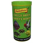 Hallofeed Freeze Dried Tubifex Worms Fish Food | 100 Gms- Central Fish Aquarium,All Life Stages, 1 Count