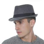 Verbier Vintage Unisex Fedora Hat/Trilby Fedora Hat/Western Cowboy Hats Men (Grey)