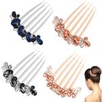 Lweiiws Rhinestone Hair Comb for women Bridal Hair Comb Slides Non-Slip Butterfly Sparkly Hair Combs Clip Claw Rhinestone Wedding Hair Accessories