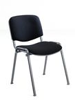 Office Hippo Heavy Duty Meeting Chair, Versatile & Robust Stackable Reception Chair, Office or Conference Chair With Strong Frame & Padded Durable Seat, Up To 115kg Weight - Black/Black, Single