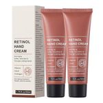 2PCS Retinol Hand Cream Anti Aging, Hand Cream For Very Dry Hands, Firming & Moisturising Handcream To Reduce Wrinkles, Restore Elasticity, Intense Hydration For Dry Cracked Skin, Nails & Cuticles