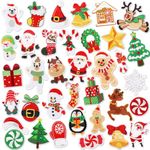 36pcs Christmas Iron on Patches Xmas Embroidered Sew Applique Repair Patch Santa Claus Christmas Tree Wreath Snowman Elk Angel Reindeer Candy Cane DIY Crafts for Clothing Jacket Jeans Pants Dress