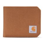 Carhartt Men's Standard Bifold and Passcase, Durable Billfold Wallets, Available in Leather and Canvas Styles, Nylon Duck Brown, One Size