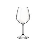 Bormioli Rocco 18oz Red Wine Glasses, Crystal Clear Star Glass, Laser Cut Rim for Wine Tasting, Elegant Party Drinking Glassware, Restaurant Quality (Set of 4)