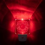 Red LED Night Light for Bedrooms & Bathrooms [Package of 2] - BioRhythm Safe(TM) - (Circle)