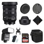 Sigma 24-70mm f2.8 DG DN II Art Lens Sony E| Full Frame Format, Six SLD Elements, Rounded 11-Blade with Godox Flash TT350S Mini, 64GB Extreme PRO Memory Card and Waith Cleaning Cloth (Bundle Set)