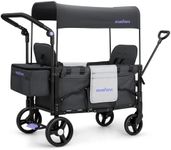 MOMFANN Stroller Wagon for Kids, Wagon Stroller Toddlers 2 Seaters, All-Terrain Baby Wagon Outdoor with Canopy, Parent Organizer, Adjustable Handle & Pull Bar for Infants and Toddlers, Gray