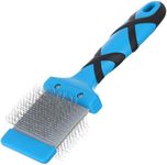GROOM PROFESSIONAL Double Sided Flexible Slicker Dog Brush - Dog Grooming Brush for Dematting - Ergonomic and Comfortable Pet Brush - Perfect for Everyday Grooming - Soft