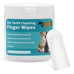 Qpets® 50 PCS Wet Wipes for Dogs, Pet Wet Wipes for Cats Dogs, Non-Woven Dog Wet Wipes for Cleaning Finger Cat Cot Grooming Wipes Suit for Pet Daily Teeth & Paw Care Cleaning Wipes