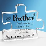 Buioata Brother Birthday Gifts - Acrylic Puzzle Block Big Brother Gifts, Brother Gifts from Sister, Brother in Law Birthday Gift, Brother Birthday Gifts for Him, Birthday Gifts for Brother