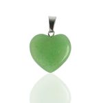 Natural Green Jade Heart Shaped Pendant Healing Crystal Gemstone Heart Pendant for Women & Men Stone Charms for Jewellery - Pack of 1