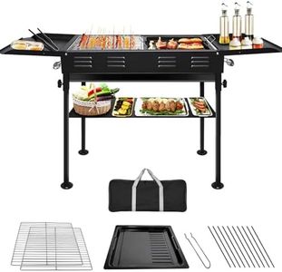 Furein Charcoal Grills Portable BBQ Griddle, Foldable Kabob Barbecue with Storage Shelf and Carry Bag for Outdoor Hibachi BBQ Lamb Skewer Camping Barbecue Grill in Garden Backyard Party Picnic Travel