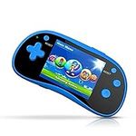 IQ Toys Handheld Arcade Game Zone Player Console Classic 220 Preloaded Video Games for Kids, 16 BIT Large 3" Screen, Rechargable, Blue