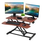 TechOrbits Standing Desk Converter – Rise-X Light, 32 Inch Wide Sit/Stand Tabletop Riser – 2 Tiered Adjustable Workstation