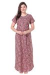 Soulemo Women's Printed Alpine Nighty (M - Bust - 42 - Turkish Rose) 1675AM