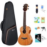 Rosen Concert Ukulele for Adults Beginners Ukelele Solid Mahogany 23 Inch Ukulele for Kids Starter Kit with Lesson Book Gig Bag Tuner Capo Picks Strings