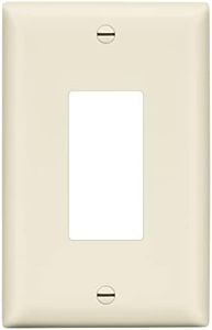 LIDER Matte Finish Decorator Switch Cover, Decorator Receptacle Wall Plate, Mid-Size 1-Gang 4.88" x 3.11", Unbreakable Polycarbonate Thermoplastic, UL Listed, LWP-31M-LA, Light Almond