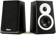 AORS Active Bookshelf Speakers for TV & Desktop – Powered Stereo Bluetooth 5.3 Speaker with Optical & RCA Inputs, Subwoofer Output, Modern Wooden Design(AS-42 Black)