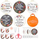 You're Awesome Keep That Up Embroidery Kit for Beginners, Funny Embroidery Starter Kit Craft Kit Stamped Cross Stitch Set Birthday Gift for Women, Best Friend, Mom, Coworker