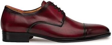 Mezlan Republic - Mens Luxury Dress Shoes - European Calfskin with Hand Finishes - Handcrafted in Spain - Medium Width (Burgundy, 10.5)