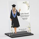 Graduation Gifts For Her, Unique Graduate Present, Custom Illustration Portrait Acrylic Plaque - Ideal for Daughter, Sister, Best Friend, Granddaughter, Work Colleague Daisy Design