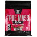 BSN True Mass 1200, Mass Gainer Protein Powder with Whey Isolate and Carbohydrates, Weight and Muscle Gain and Post Workout Recovery, Chocolate Milkshake Flavour, 15 Servings, 4.8 kg