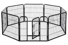 BestPet Heavy Duty Pet Playpen Dog 24" 32" 40" 8 Panels Exercise Pen Cat Fence, Puppy Exercise Dog Fence, Indoor Outdoor (32" Height)