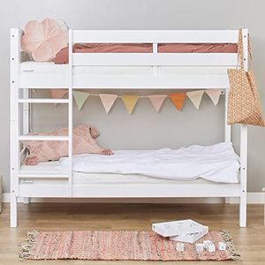 Hoppekids Lit superposé Enfant certifié ECO, 70x160, Blanc, pin Massif