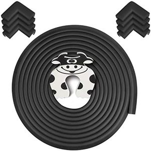 Rabofly Baby Proofing Edge & Corner Guards, [19.68ft Edge + 8 Corners] Furniture Bumper Cushion Table Edge Corner Protector Non Toxic and Safe for Fireplace, Stair, Cabinet, Countertop, Black