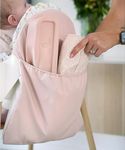 Nibble and Rest Highchair Handy Pocket Pouch, Compatible with IKEA Antilop Highchair, High Chair Accessories, Wipeable and Waterproof Material, One Large Pouch with an Internal Zip Pocke (Blush)