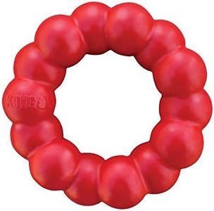 KONG Ring - Natural Rubber Ring Toy for Healthy Chewing Habits - Chew Toy Supports Dog Dental Health - Dog Toy Supports Instincts During Playtime - for Medium/Large Dogs