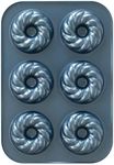 Nordic Ware Formed French Twist Donut Pan, 6 Cavities, Twilight Blue