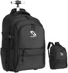 Golkcrux Rolling Backpack, Backpack with Wheels, Water-Resistant Rolling Backpack for Men Women Adults to Business and College, Travel Backpack up to 17 inch Laptops (Black SIZE:13 x 9 x 19 inches)