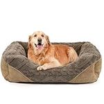 Heymamba Dog Bed Medium Washable, Medium Small Dog Beds with Sides Fill Thickened Fiber PP Cotton to Support All Bones, Dog Sofa Bed Puppy Bed fit Medium Size Corgi, French Bulldog, 64x53x20cm