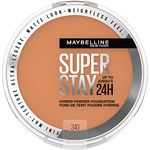 Maybelline New York Super Stay 24 Hour Hybrid Powder Foundation, Waterproof, Vegan, Mattifying, 340, 6 g