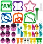 37 Pcs Sandwich Cutter, AIFUDA Sandwich Cutter and Sealer DIY Lunch Box Accessories Vegetable Fruit Cookie Cutters with Food Picks Brush