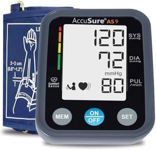 AccuSure AS9 Fully Automatic Digital Blood Pressure Monitor With Large Display, Most Advance Technology & Accurate Measurement - Arm Circumference (22-36Cm) Type-C USB power port, 4-Year Warranty – Grey