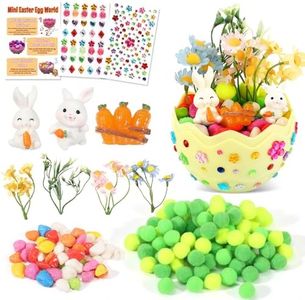 Easter Bunny Terrarium Kit for Kids, Mini Flower Garden Arts & Crafts, Easter Basket Stuffers, Rabbit Gardening Gift for Boys and Girls Ages 4-12